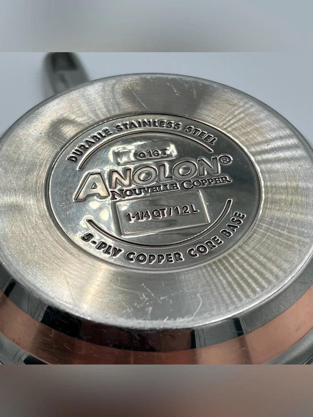 Anolon Nouvelle Copper Stainless Steel 1-1/4 qt. 1.2L Saucepan With Lid